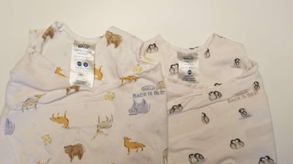 Halo Sleepsack Swaddles, Set of Two, Woodland Animals and Penguins, Newborn, 0-3M, 0-3 Months (Newborn)