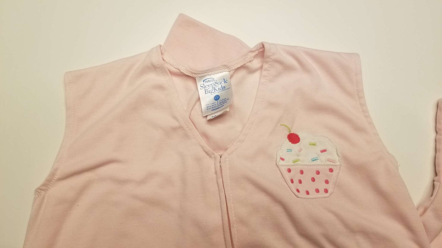 Halo Sleepsack Big Kids 2-3T, Light Pink, Cupcake, 2T, 3T & 4T+