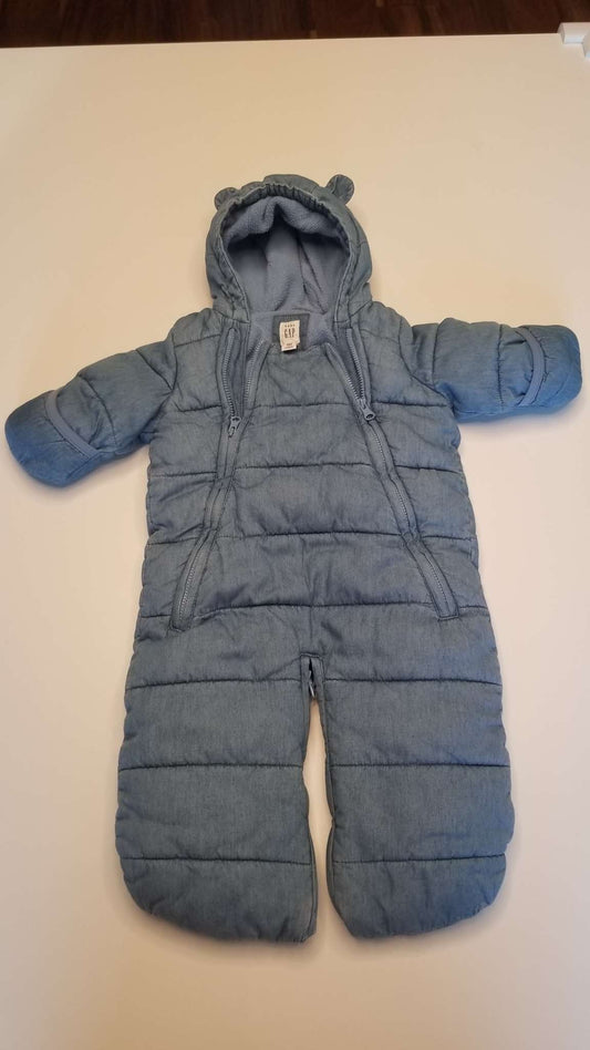 Baby Gap 0-3M Blue Bear Suit/Bunting, Kids 3 Month (0-3M)