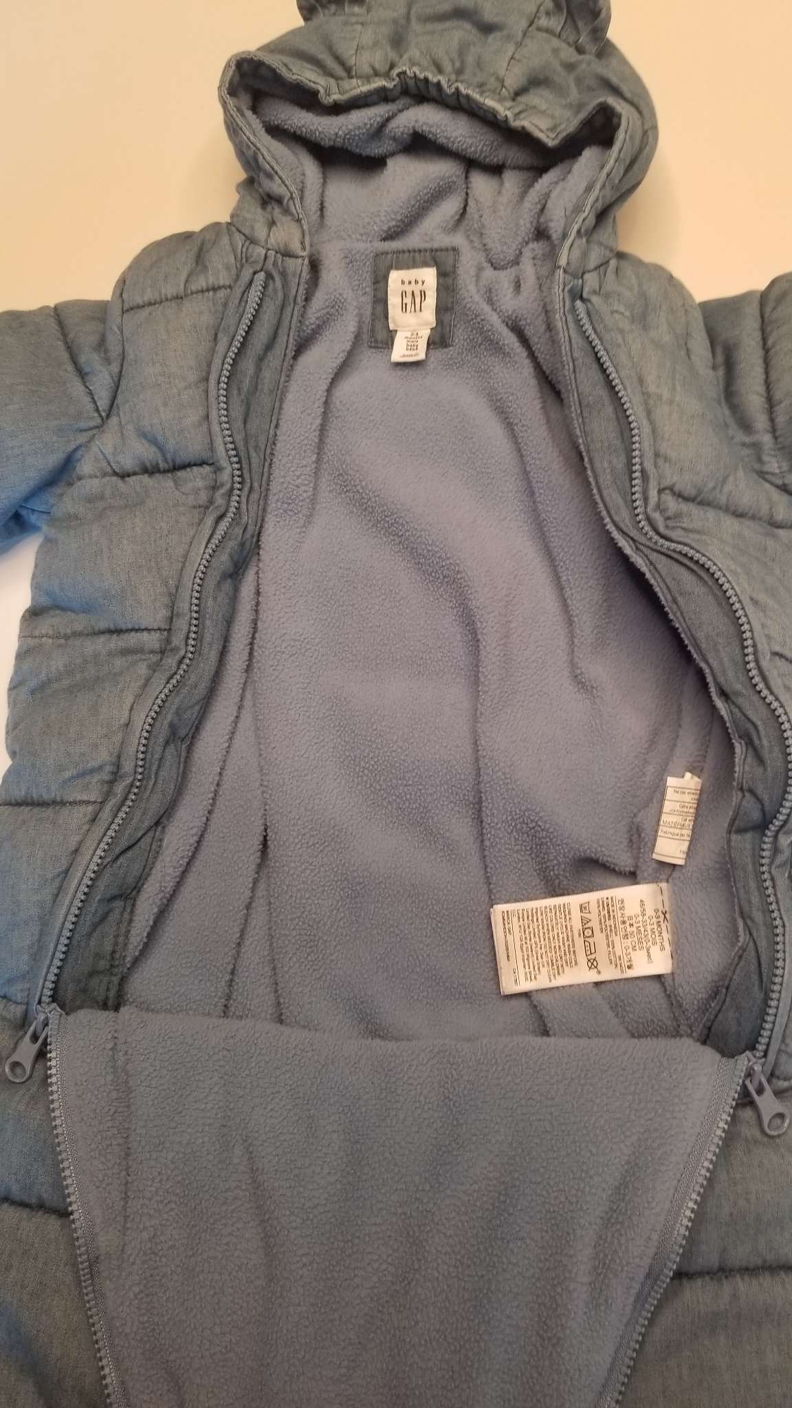 Baby Gap 0-3M Blue Bear Suit/Bunting, Kids 3 Month (0-3M)
