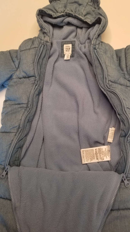 Baby Gap 0-3M Blue Bear Suit/Bunting, Kids 3 Month (0-3M)
