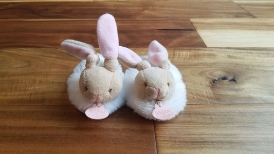 Dou Dou et Compagnie Pink Bunny Rattle Slippers, Shoes 0 (Baby: 0-12 mth)