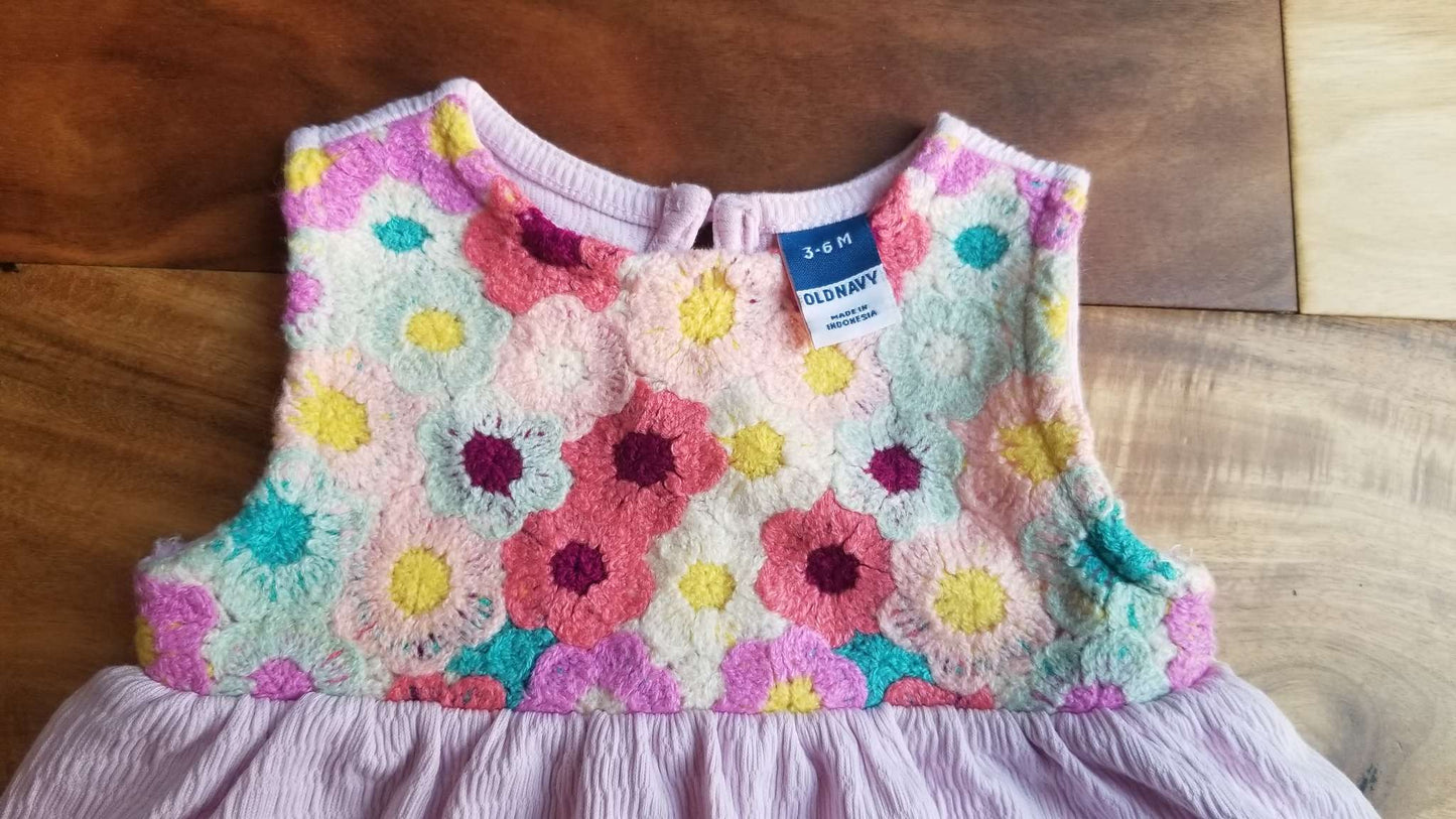 Old Navy Light Pink and Floral Baby Dress and Bloomers Set, 3-6M, Kids 6 Month (3-6M)