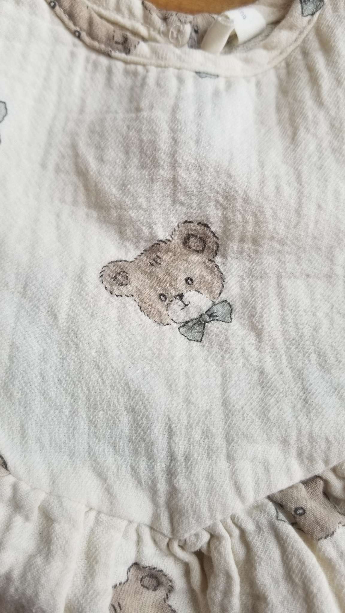 Quincy Mae Set, Peplum Top and Bloomers, Bears with Bowties, 3-6M, Kids 6 Month (3-6M)