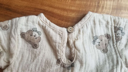 Quincy Mae Set, Peplum Top and Bloomers, Bears with Bowties, 3-6M, Kids 6 Month (3-6M)