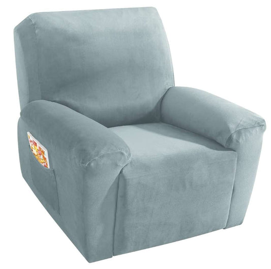 Velvet 4 Piece Dusty Blue Nursing Chair Cover