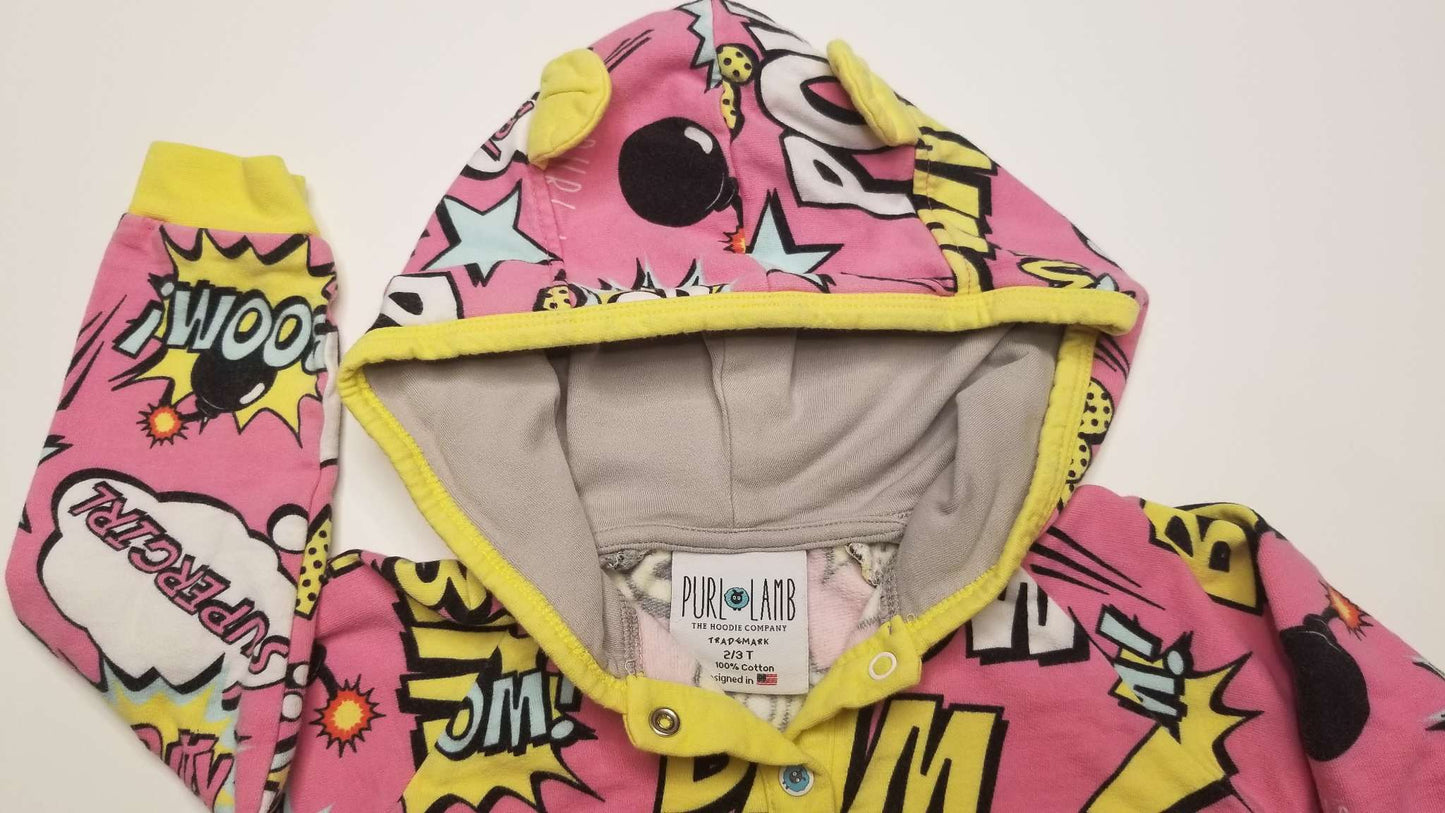 Purl Lamb Cartoon Hoodie, Size 2-3T, Kids 2T