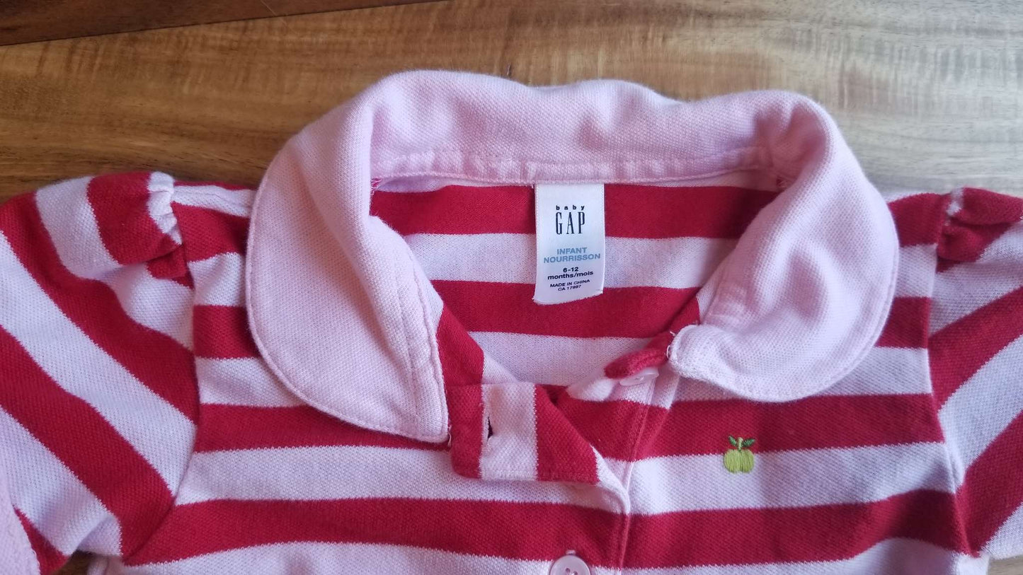Baby Gap Striped Pink and Red Onesie, Size 6-12M, Kids 12 Month (9-12M)