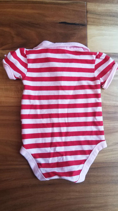 Baby Gap Striped Pink and Red Onesie, Size 6-12M, Kids 12 Month (9-12M)