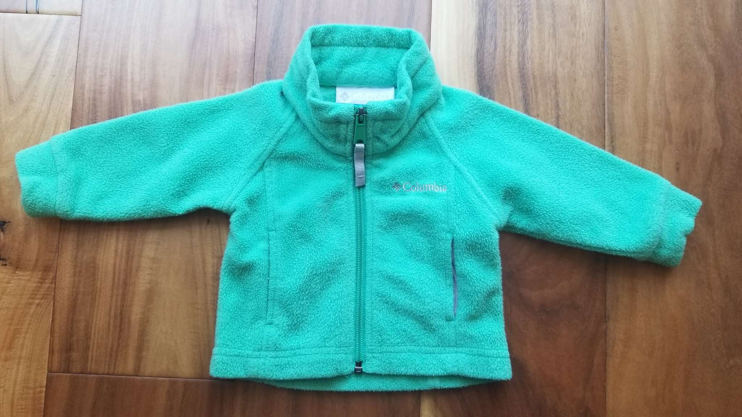 Bright Green Columbia Fleece Jacket, Size 6M, Kids 6 Month (3-6M)