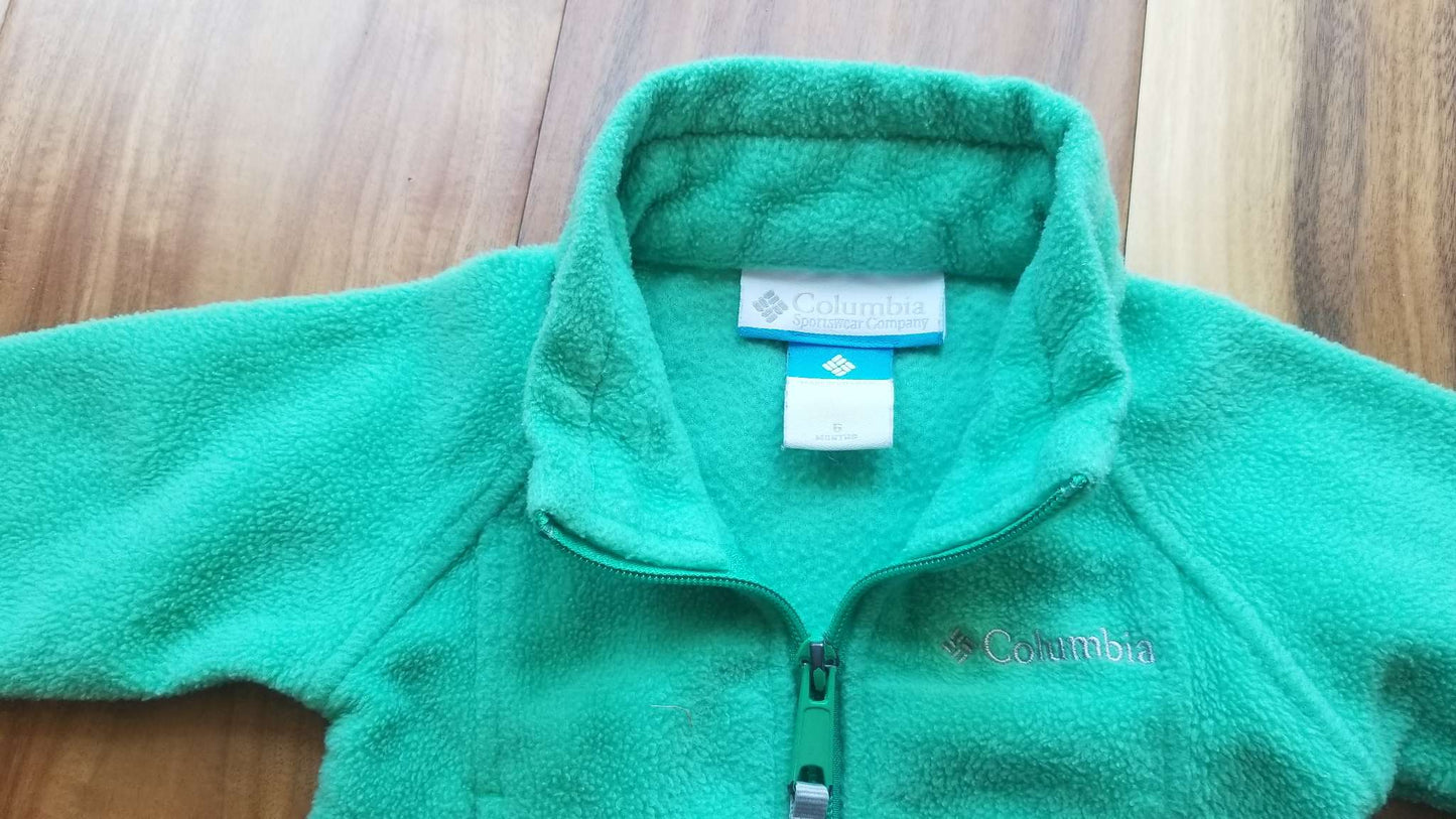 Bright Green Columbia Fleece Jacket, Size 6M, Kids 6 Month (3-6M)