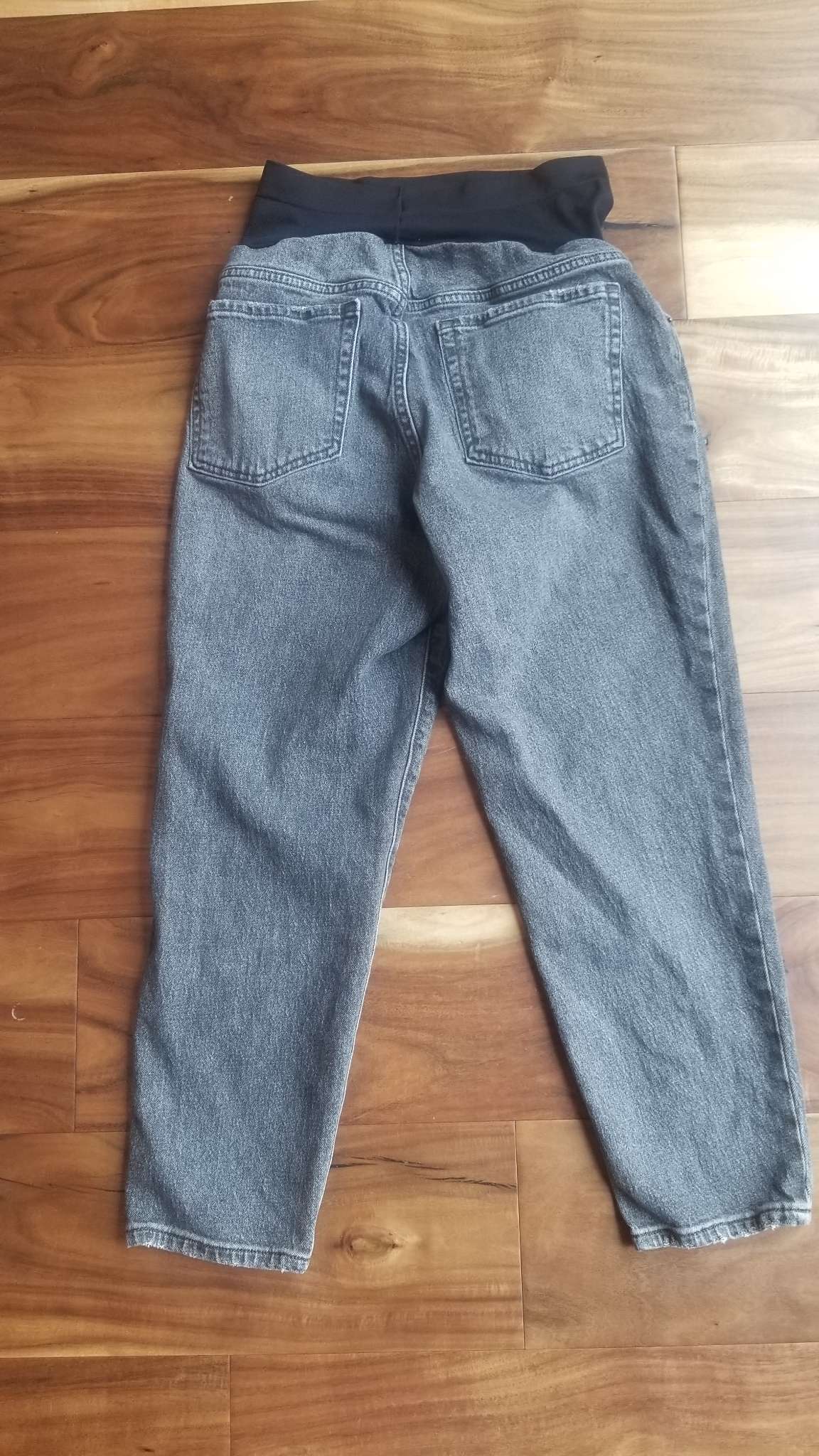 Old Navy Maternity O.G. Straight Full Panel Faded Black/Grey Jeans, Size 10, Maternity M (8-10)