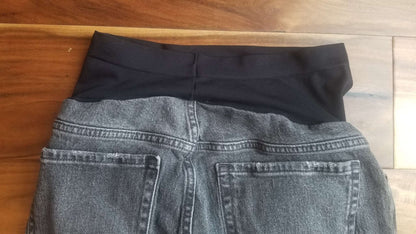 Old Navy Maternity O.G. Straight Full Panel Faded Black/Grey Jeans, Size 10, Maternity M (8-10)