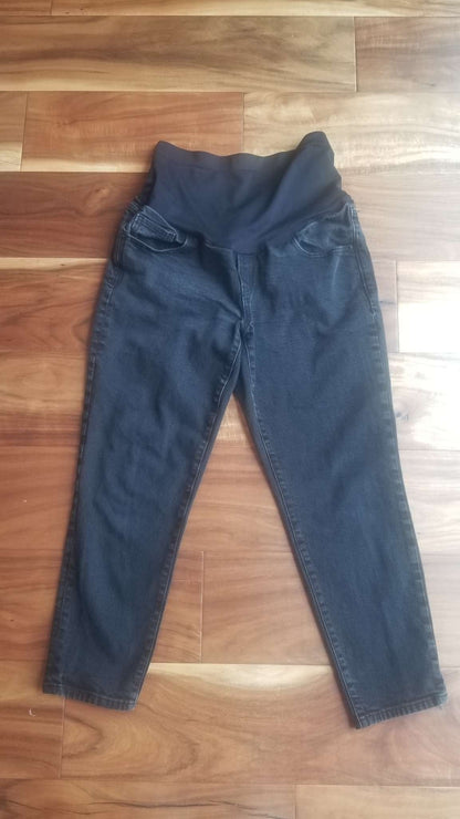 Old Navy Maternity O.G. Straight Full Panel Faded Black Jeans, Size 12, Maternity L (12-14)