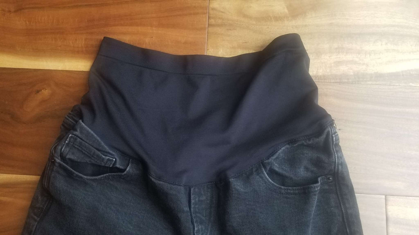 Old Navy Maternity O.G. Straight Full Panel Faded Black Jeans, Size 12, Maternity L (12-14)