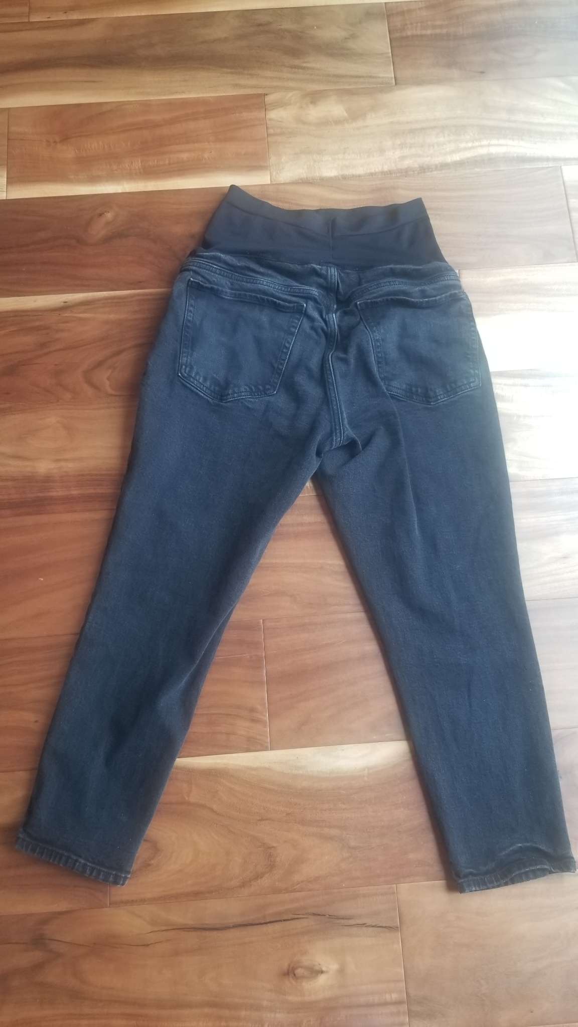 Old Navy Maternity O.G. Straight Full Panel Faded Black Jeans, Size 12, Maternity L (12-14)
