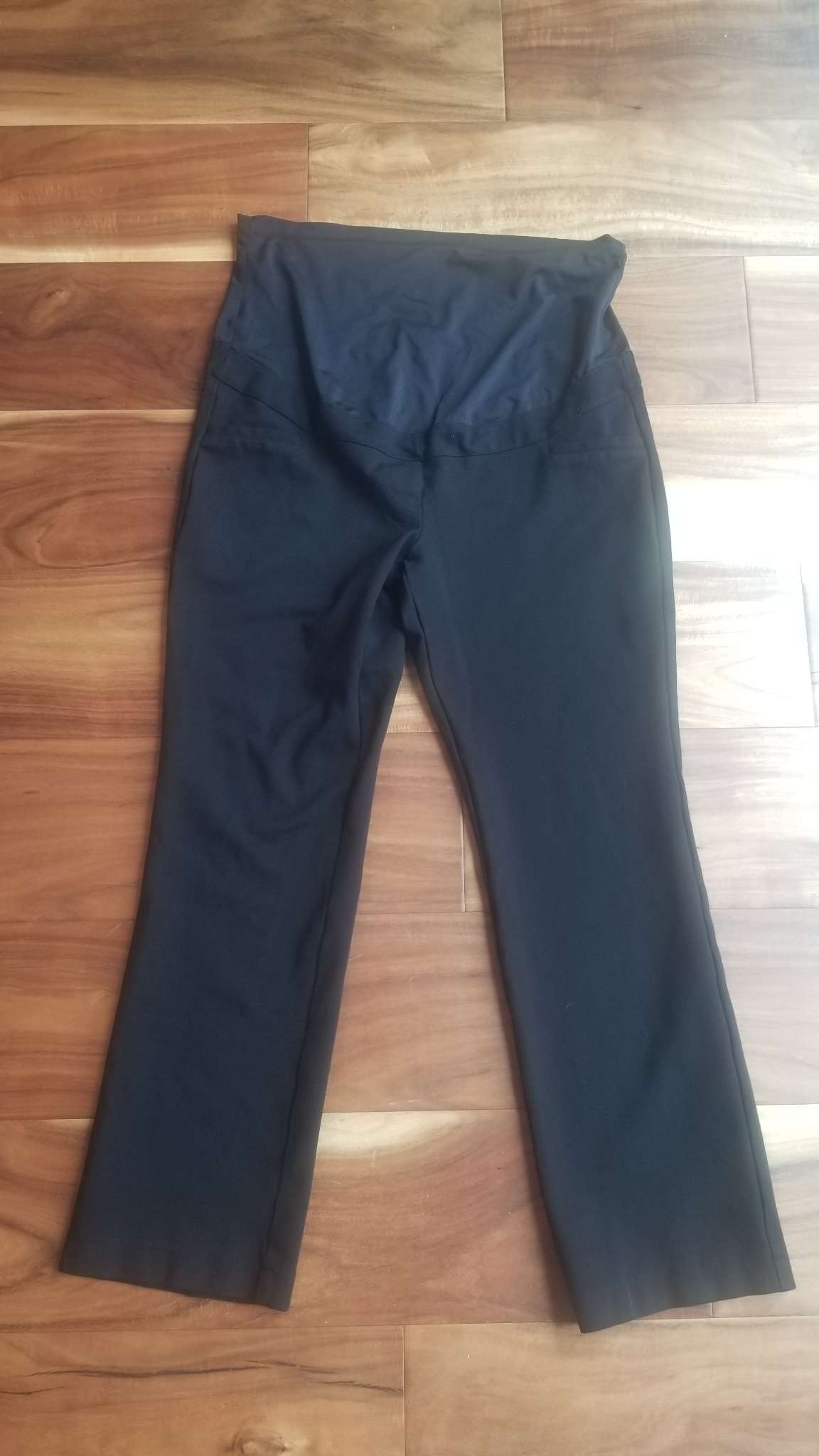 Stork & Babe Black Full-Panel Maternity Dress Pants, Size L, Maternity L (12-14)
