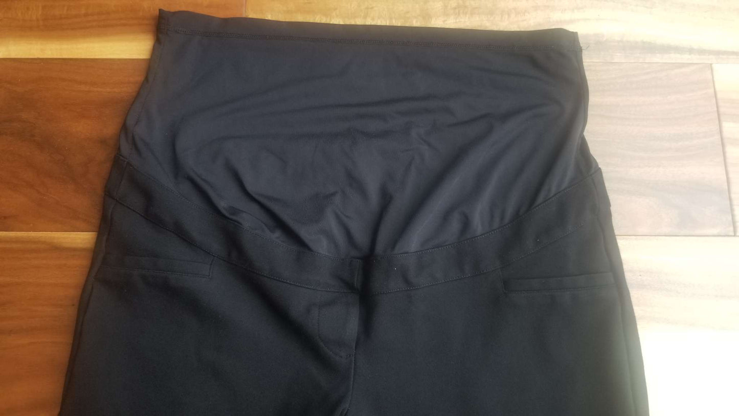 Stork & Babe Black Full-Panel Maternity Dress Pants, Size L, Maternity L (12-14)