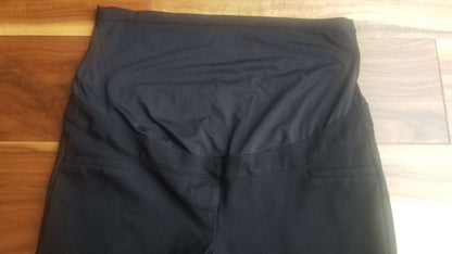 Stork & Babe Black Full-Panel Maternity Dress Pants, Size L, Maternity L (12-14)