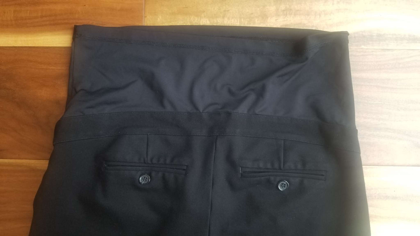 Stork & Babe Black Full-Panel Maternity Dress Pants, Size L, Maternity L (12-14)