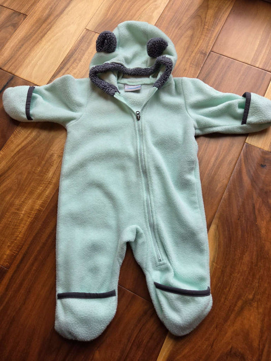 Columbia Light Green Fleece Bunting, 3-6M, Kids 6 Month (3-6M)