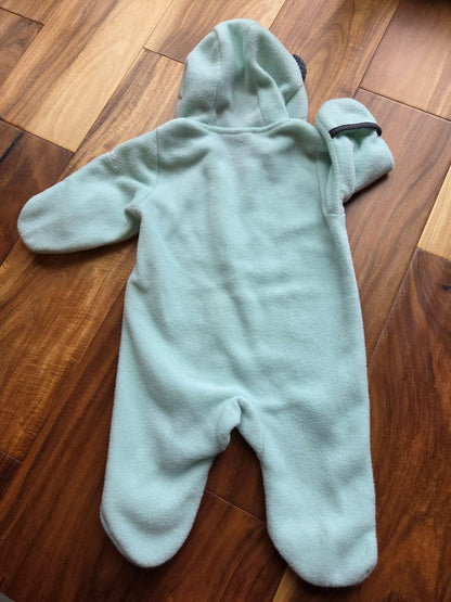 Columbia Light Green Fleece Bunting, 3-6M, Kids 6 Month (3-6M)