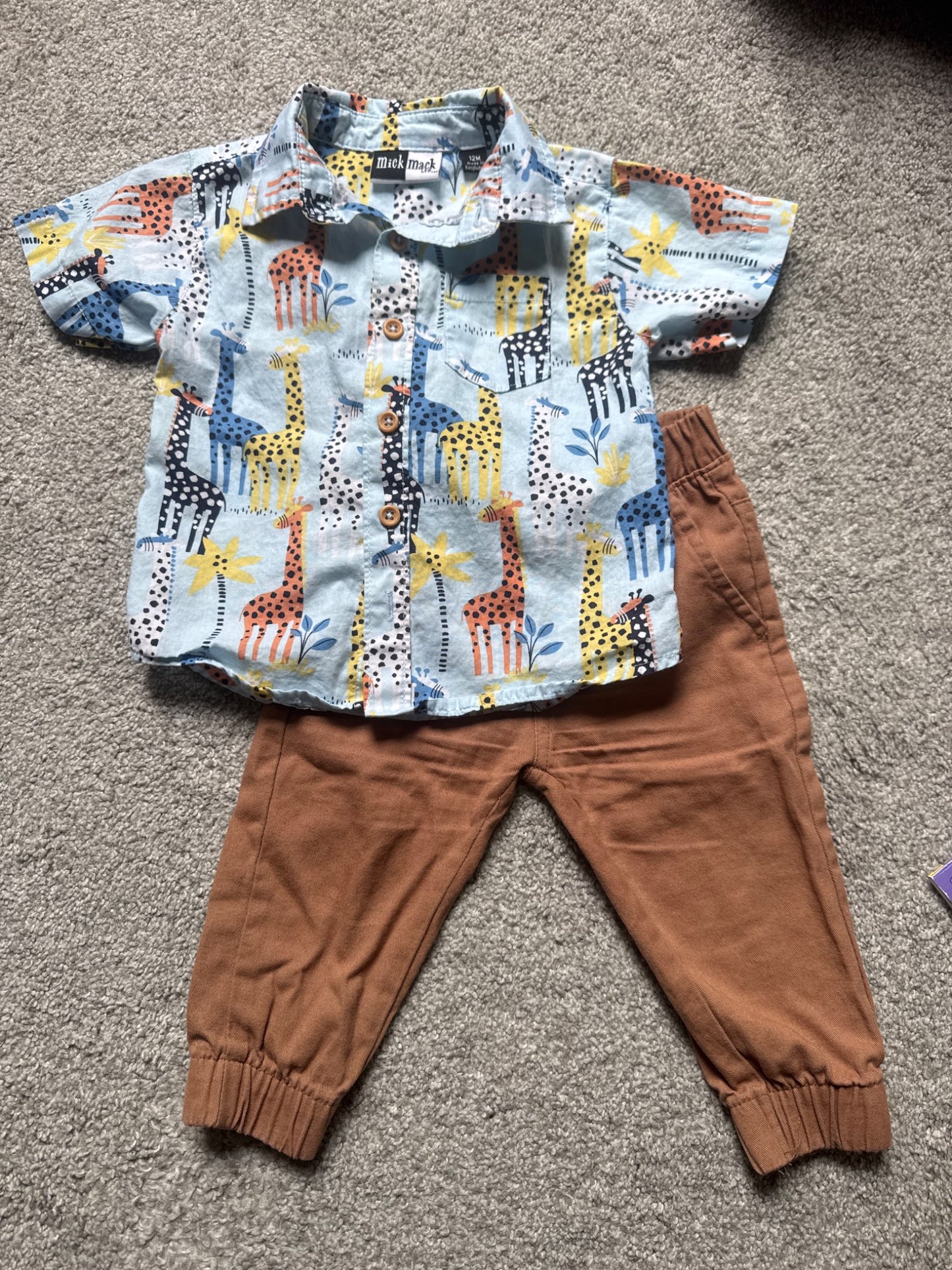 Button up shirt and pants (12m)