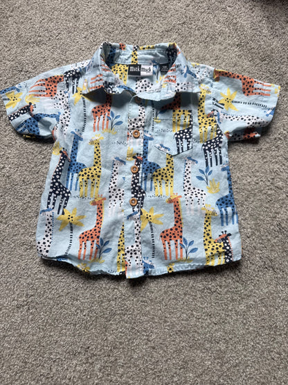 Button up shirt and pants (12m)