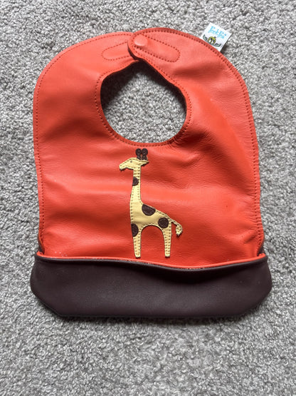 Peek pea leather bib