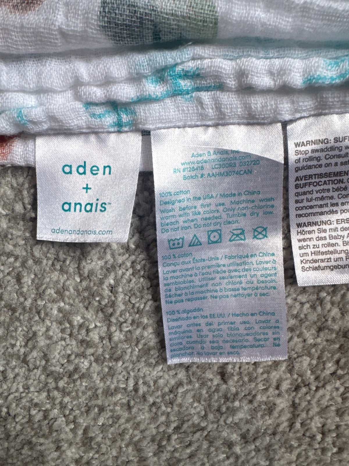 Aden + Anais animal swaddle, 6-12 Months (Medium)