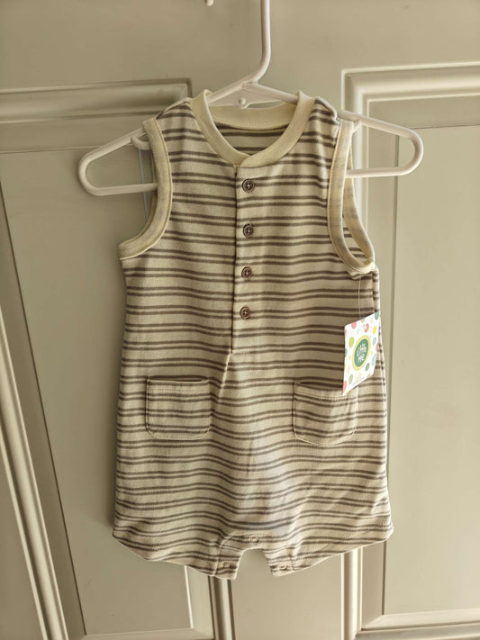 Striped button down onesie, Kids 9 Month (6-9M)