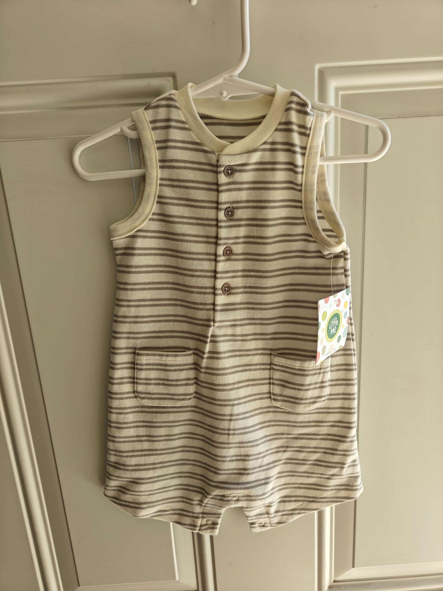 Striped button down onesie, Kids 9 Month (6-9M)