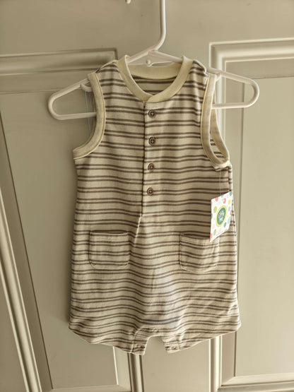 Striped button down onesie, Kids 9 Month (6-9M)