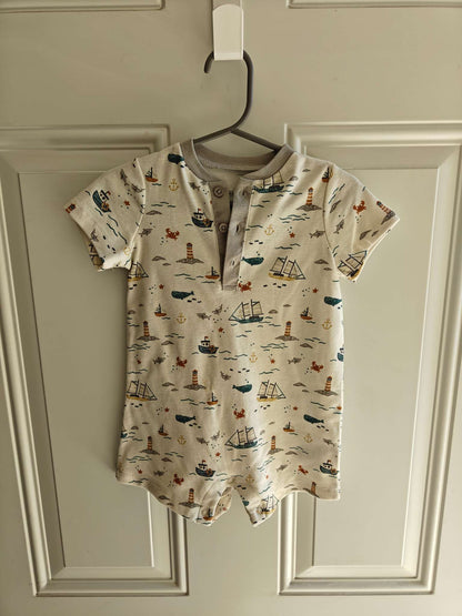 Ocean print romper, Kids 9 Month (6-9M)