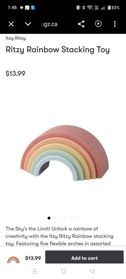 Stacking silicone rainbow - small