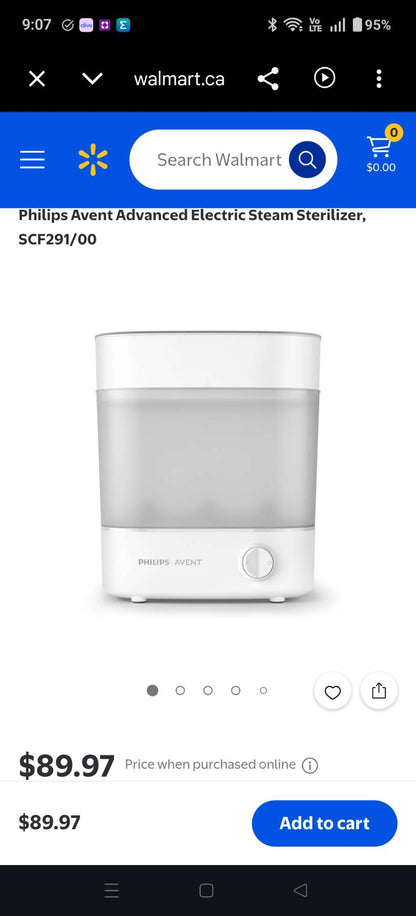 Philips Avent advanced steam bottle sterilizer