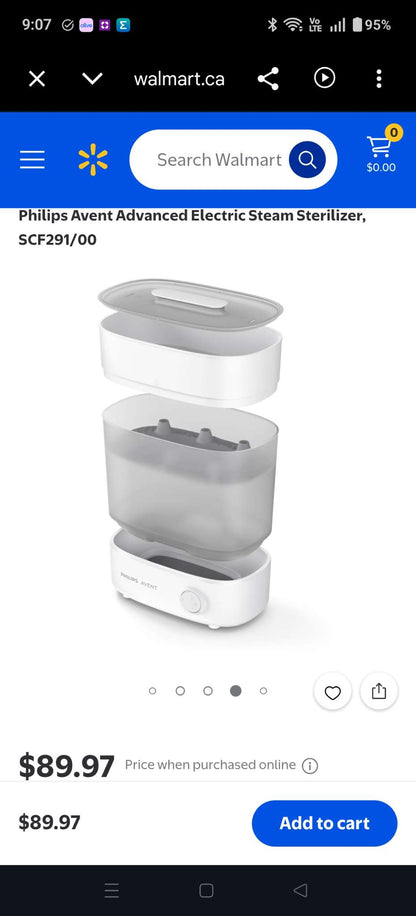 Philips Avent advanced steam bottle sterilizer