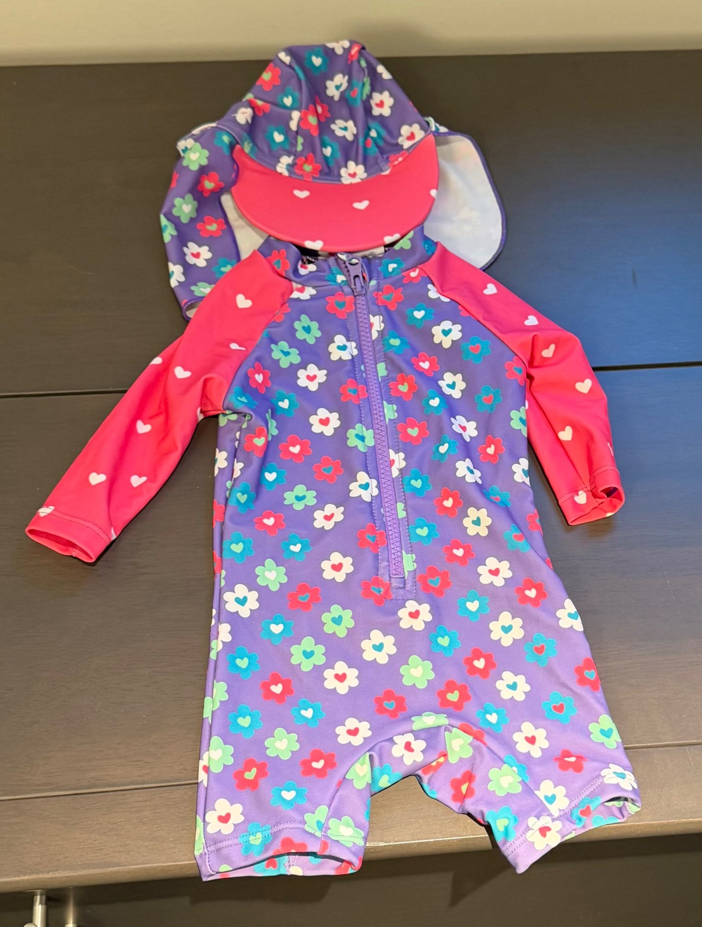 Baby Swimsuit with Hat, Kids 6 Month (3-6M)