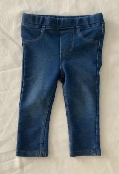 H&M Girls Med Wash Denim Leggings 6-9 months, Kids 9 Month (6-9M)