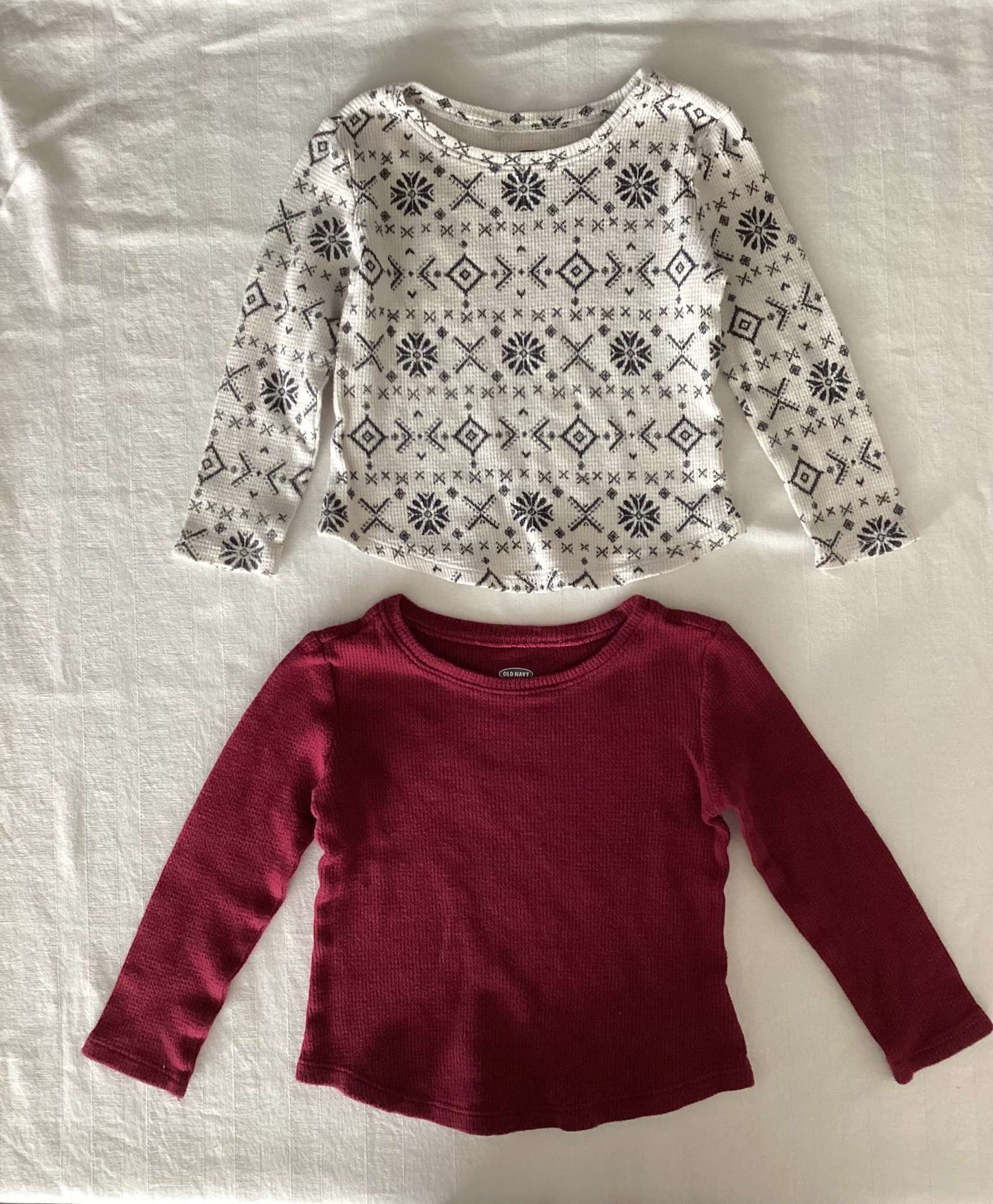 Old Navy Toddler Girls Waffle Knit Long Sleeve Tops (Bundle of 4) 2T, Kids 2T
