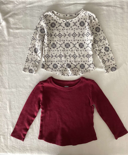 Old Navy Toddler Girls Waffle Knit Long Sleeve Tops (Bundle of 4) 2T, Kids 2T
