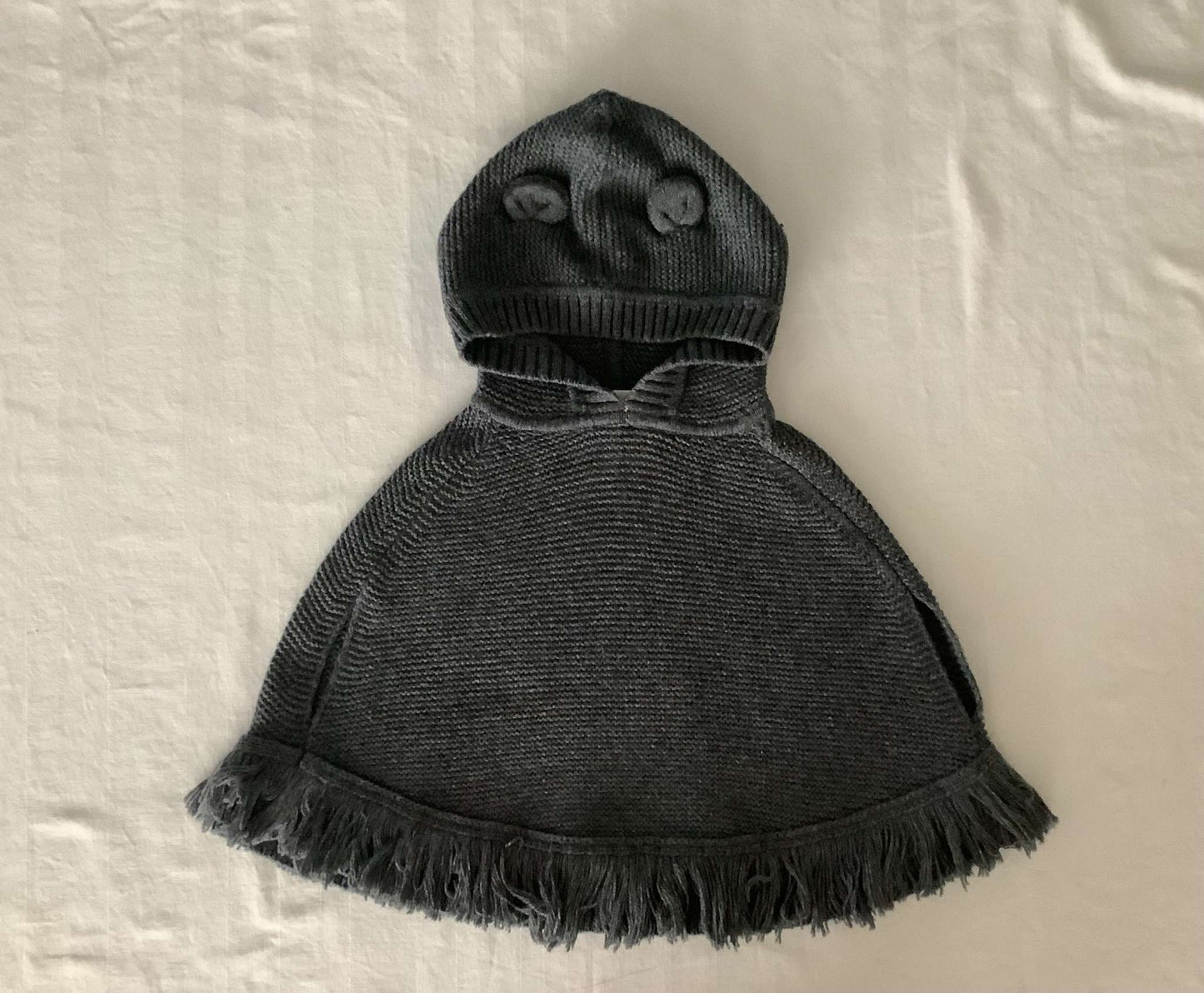 Baby Gap Toddler Girl Grey Knitted Sweater Poncho 2T, Kids 2T
