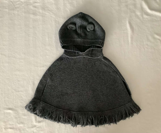 Baby Gap Toddler Girl Grey Knitted Sweater Poncho 2T, Kids 2T