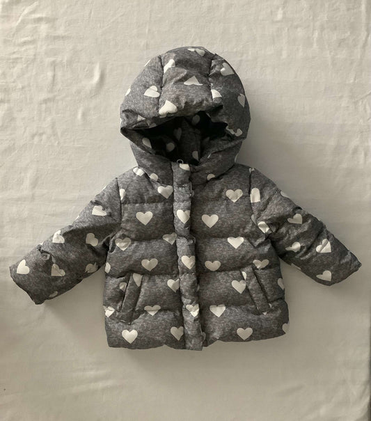 Baby Gap Toddler Girl Heart Down Jacket 18-24 months, Kids 24 Month (18-24M)