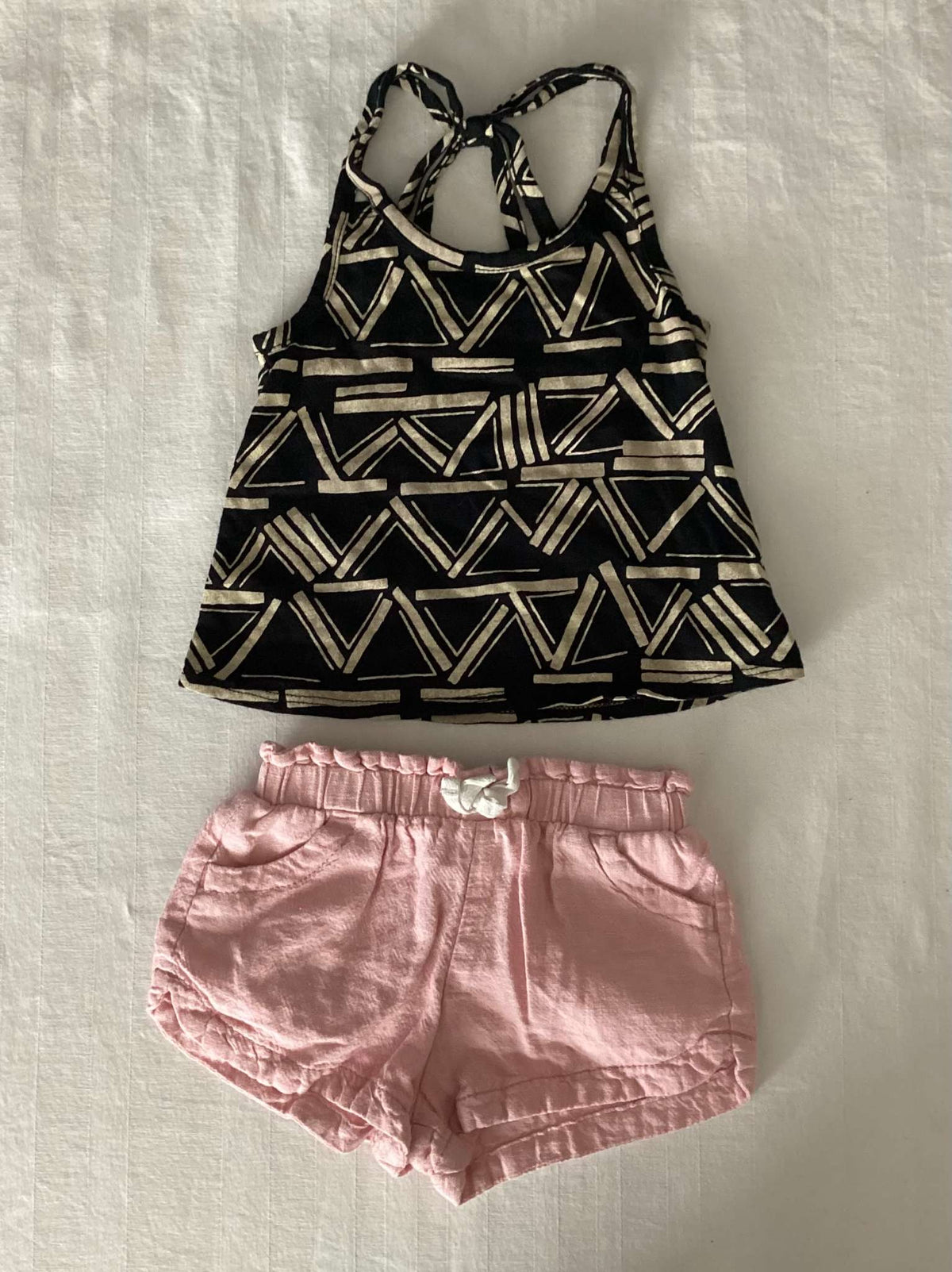 Old Navy Toddler Girl Tank Top and Short Set (Bundle of 2 items) 18-24 months, Kids 24 Month (18-24M)