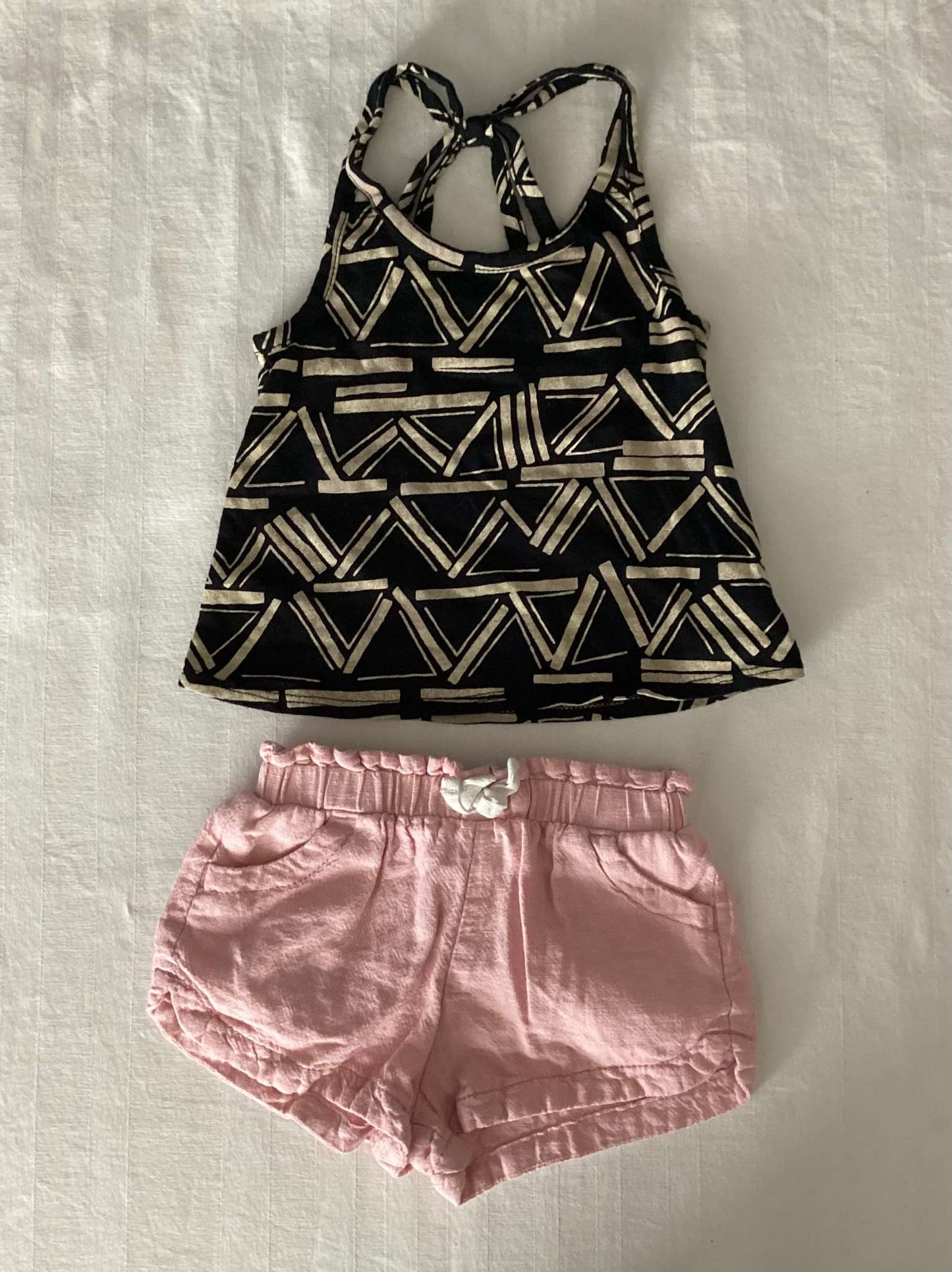 Old Navy Toddler Girl Tank Top and Short Set (Bundle of 2 items) 18-24 months, Kids 24 Month (18-24M)