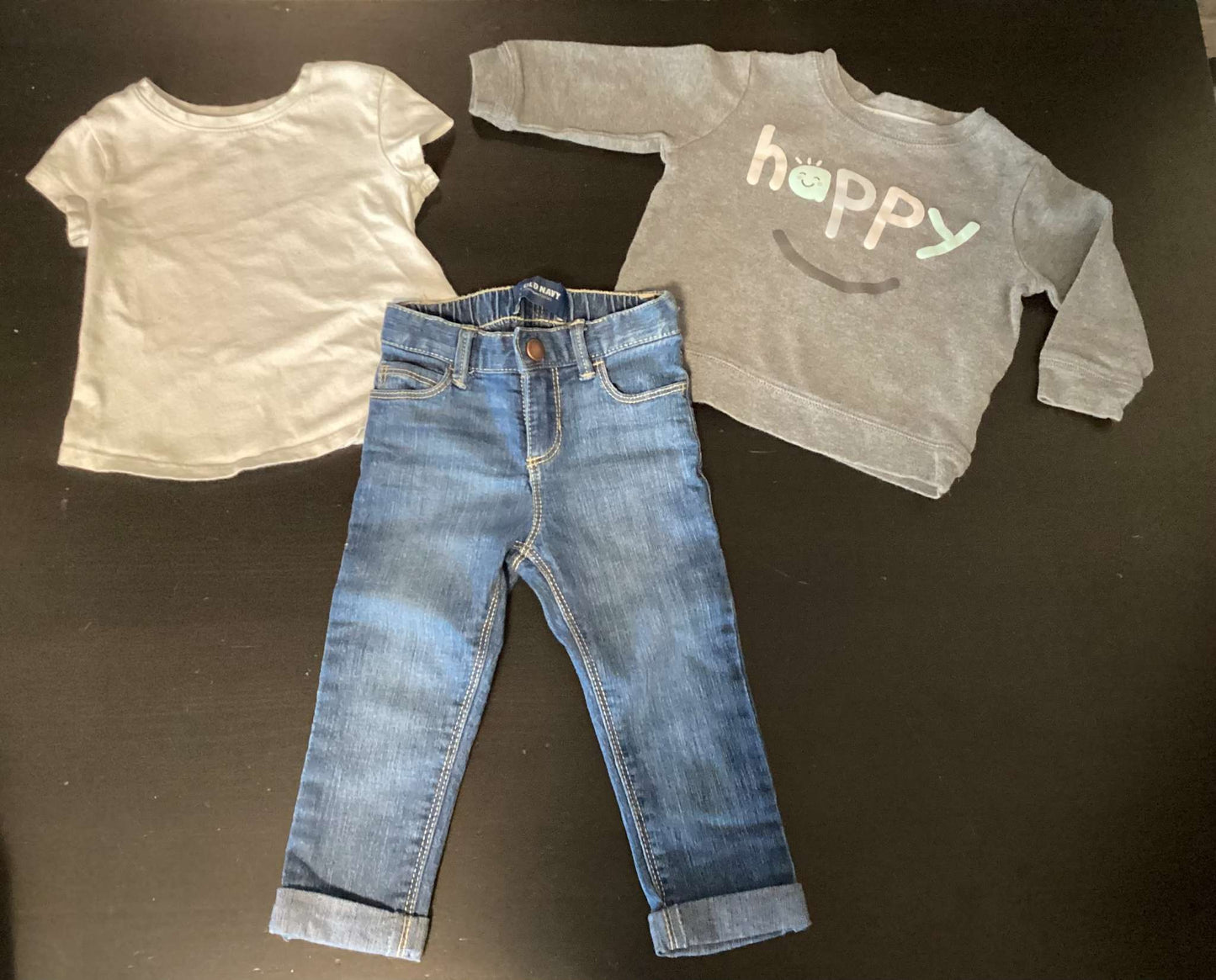 Toddler Girl Tops & Denim Jeans (Bundle of 3 items) 18-24 months, Kids 24 Month (18-24M)