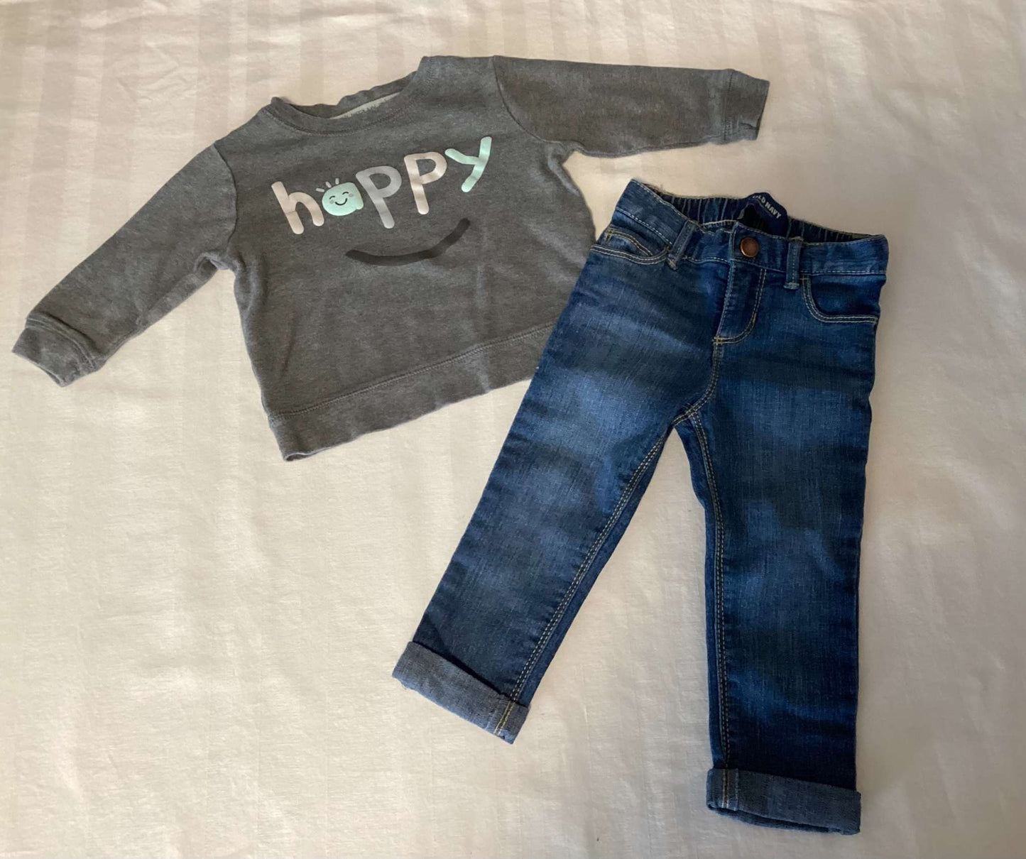 Toddler Girl Tops & Denim Jeans (Bundle of 3 items) 18-24 months, Kids 24 Month (18-24M)