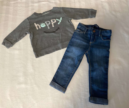 Toddler Girl Tops & Denim Jeans (Bundle of 3 items) 18-24 months, Kids 24 Month (18-24M)