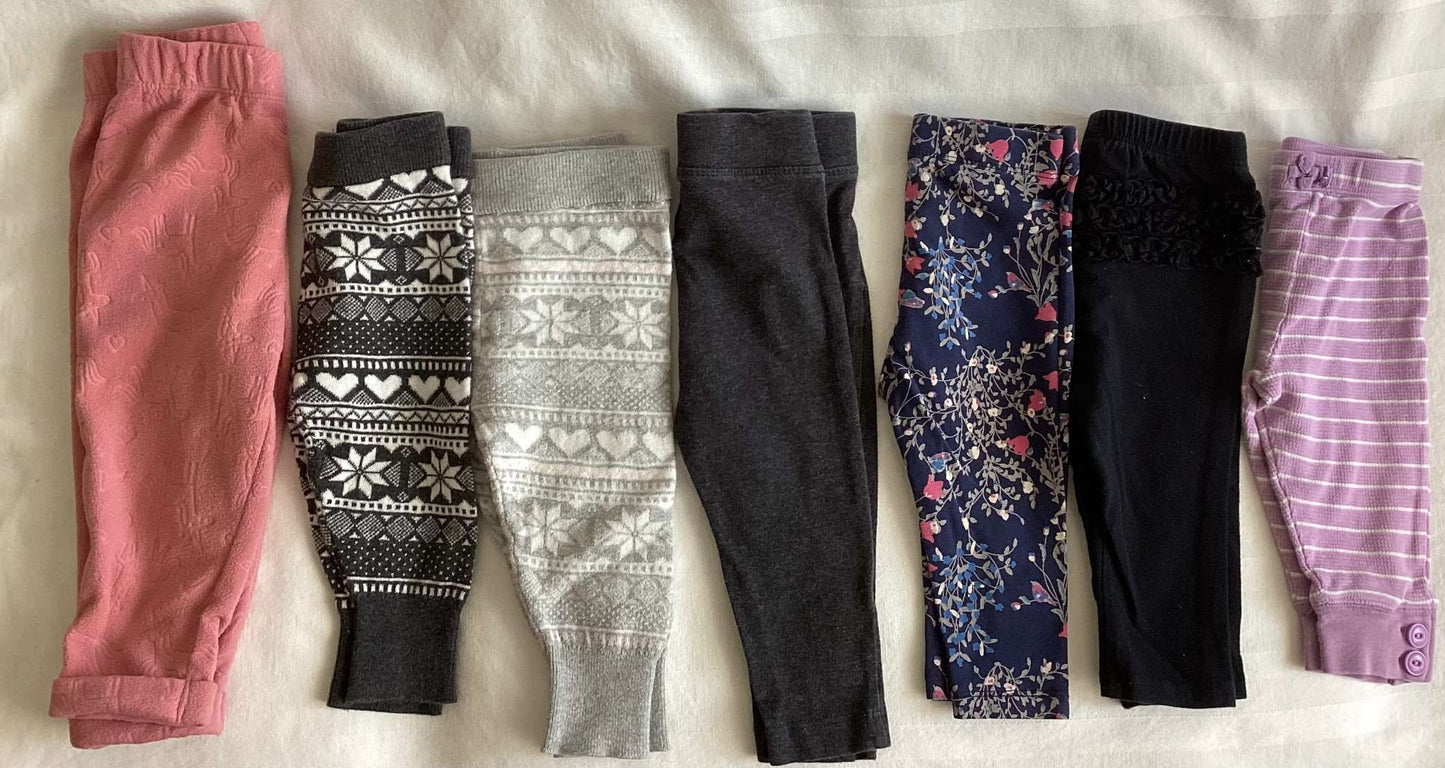 Girls Mixed Brands Pants & Leggings (Bundle of 7) - 6-12 months, Kids 12 Month (9-12M)